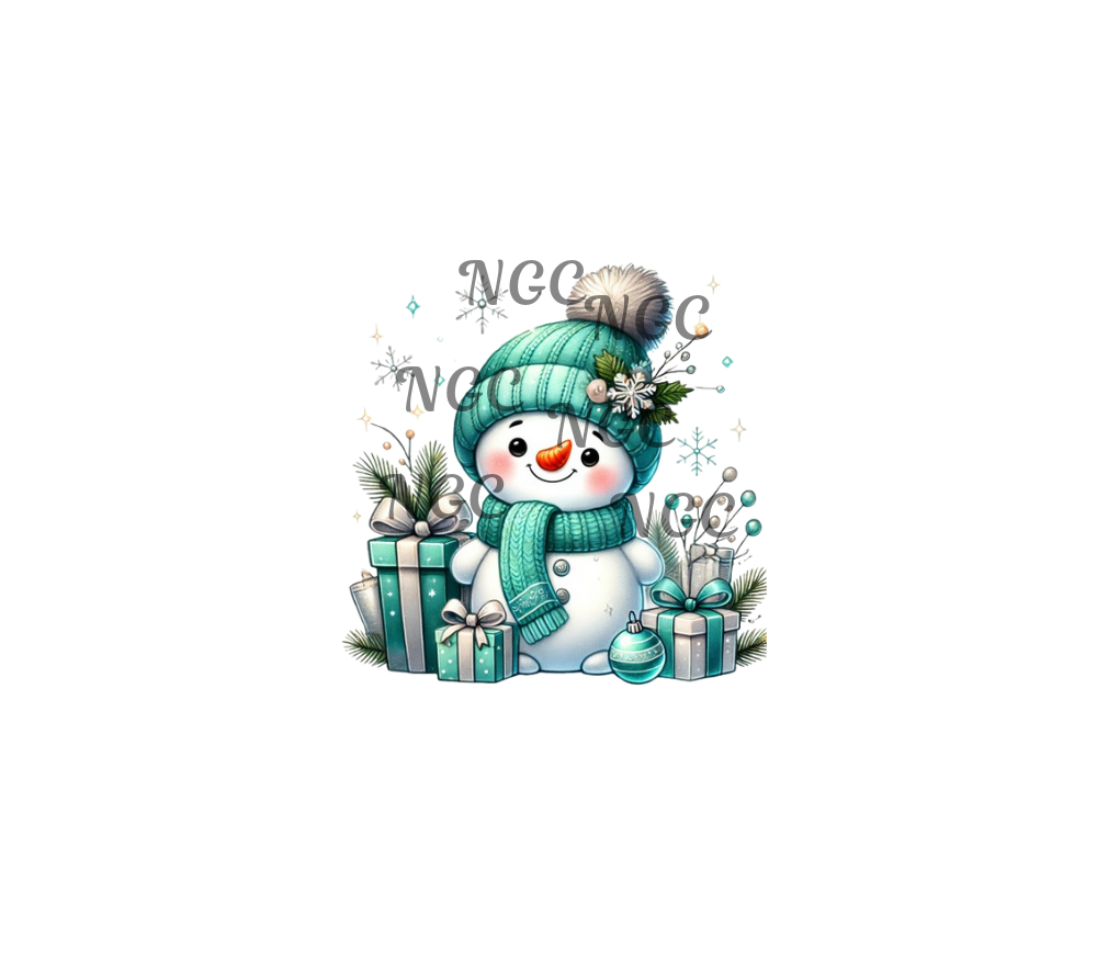 decal teal snowman6 christmas