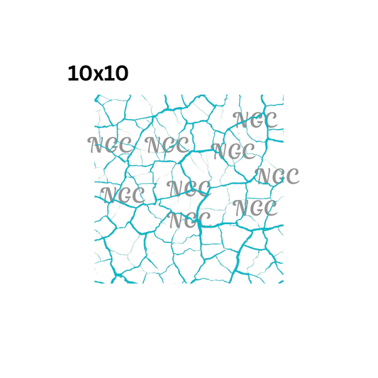 10x10 teal crackle