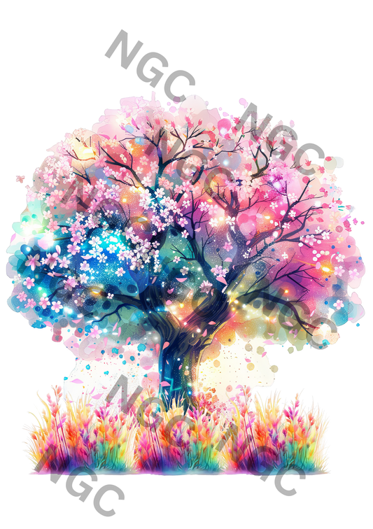 A5 Notebook Rainbow Cherry tree