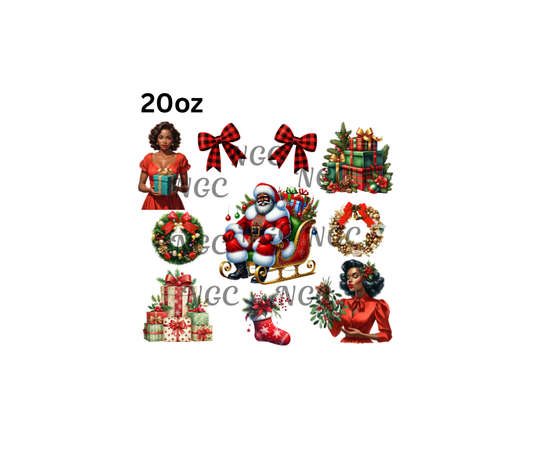 20oz melanin santa with vintage ladies & elements