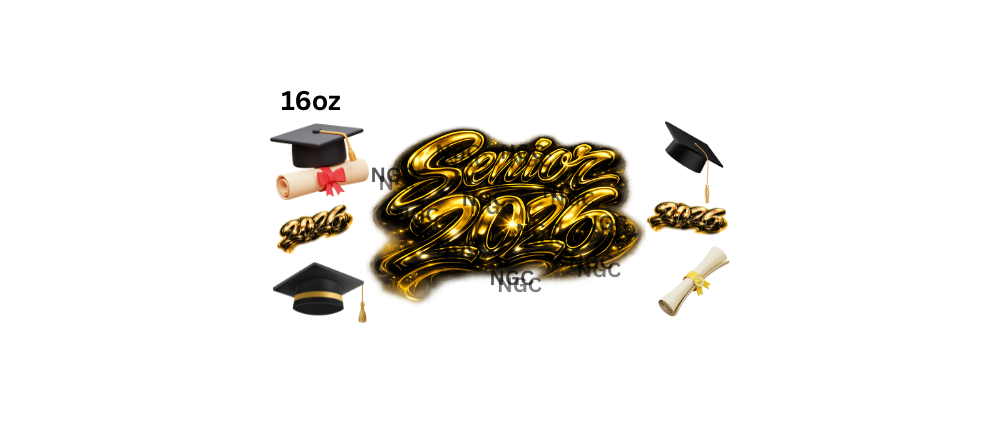 16oz senior 2026 black and gold