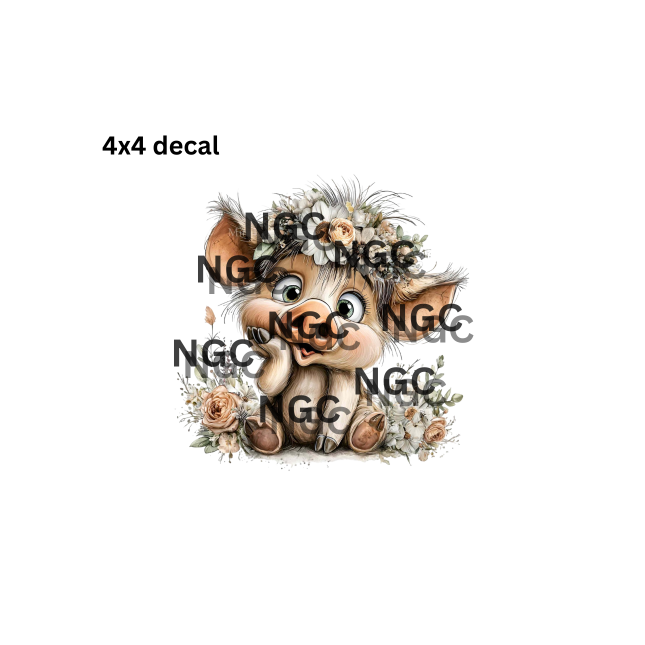 decal flower piggy