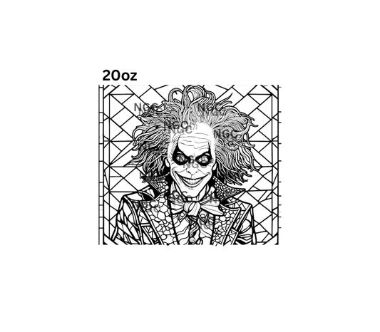 20oz joker stained glass outline