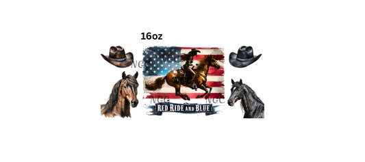16oz red ride and blue cowgirl