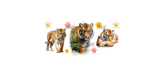 16oz tiger with flowers