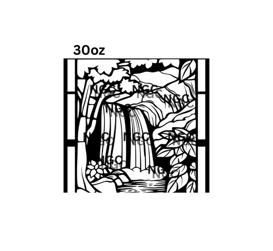 30oz waterfall tooled leather