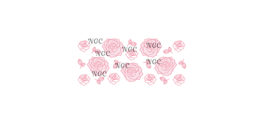 16 oz wrap red rose outlines