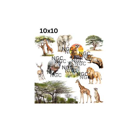 10x10 safari animals