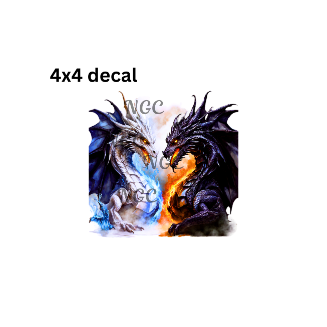 decal fire & ice dragons