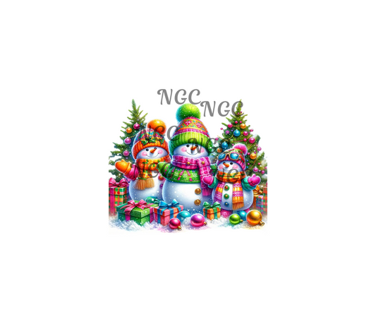 20oz colorful snowmen christmas