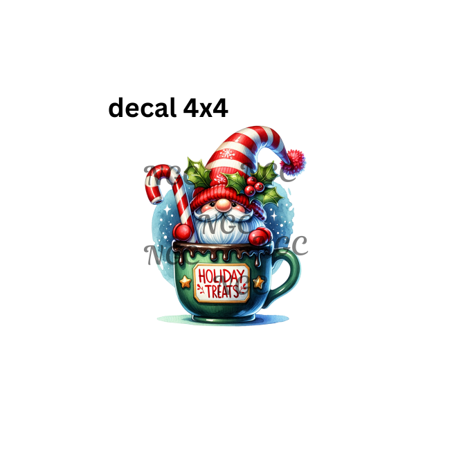 decal holiday treats gnome christmas