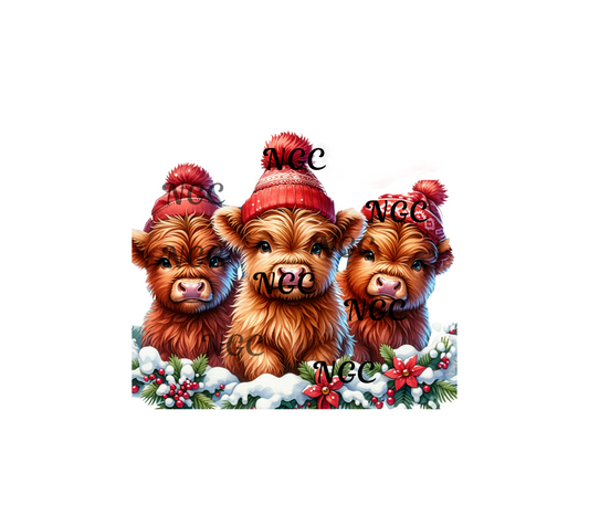20oz wrap red hat highland cows christmas