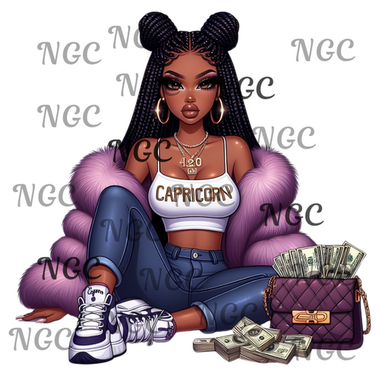 single decal boujie girl Capricorn