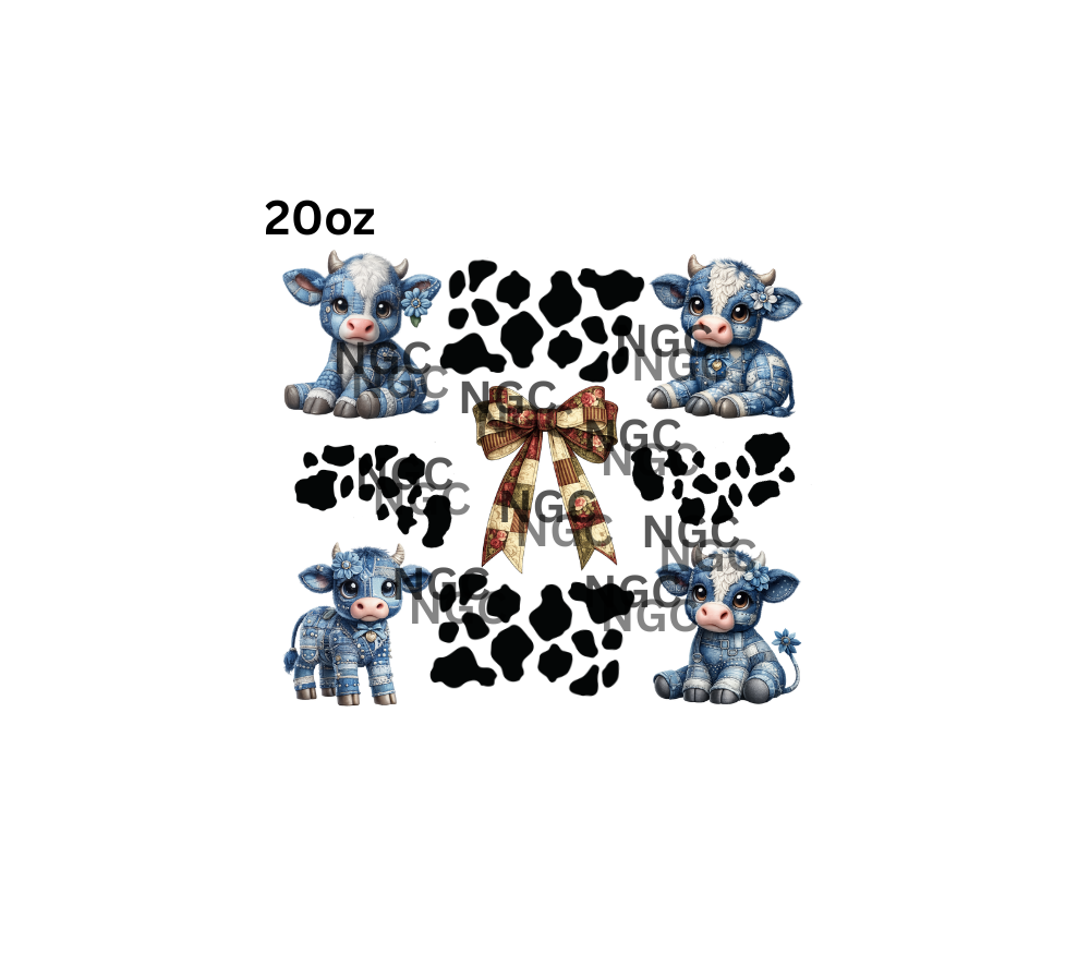 20oz patchwork denim cows