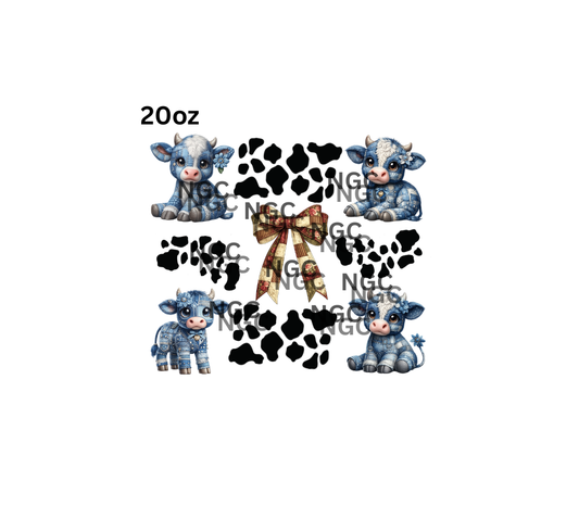 20oz patchwork denim cows