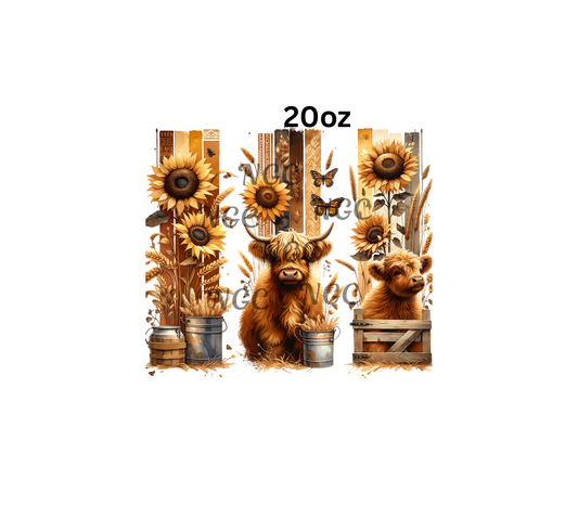 20oz cows with sunflowers
