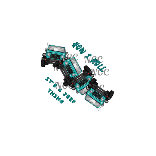 Decal teal jeep its how i roll