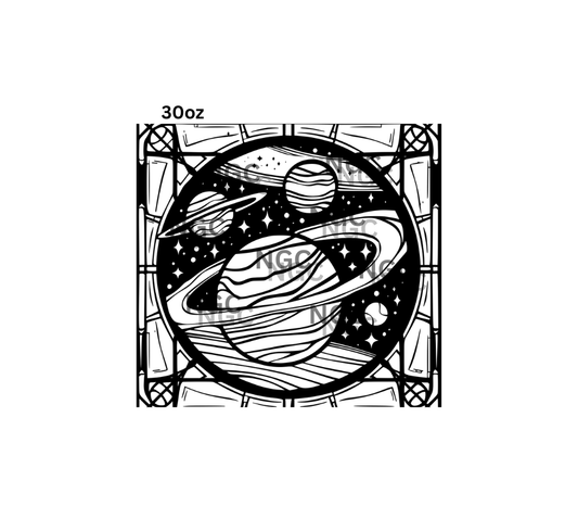 30oz planets stained glass tooled