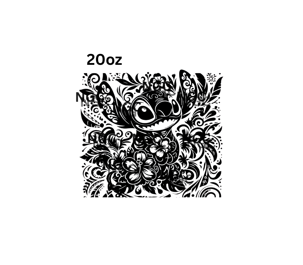 20oz stitch tooled outline