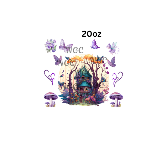 20oz purple fairy house