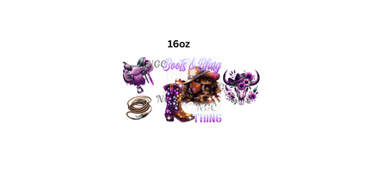 16oz purple boots & bling