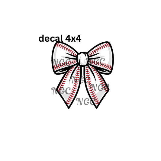 decal baseball bow