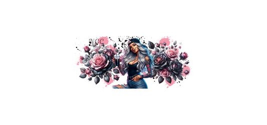 16 oz wrap tattoo girl with roses