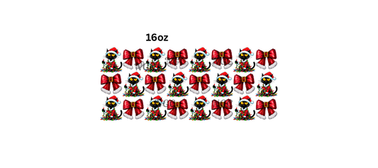 16oz christmas kitty santa bows