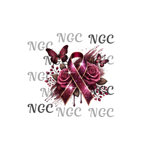 single decal awareness ribbon maroon