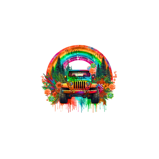 decal jeep rainbow