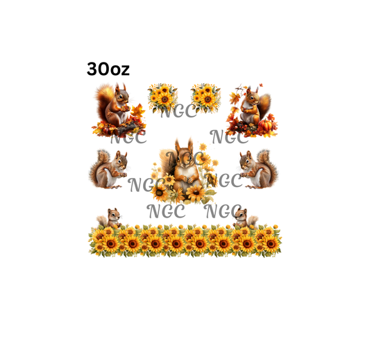 30oz squirrels with sunflowers