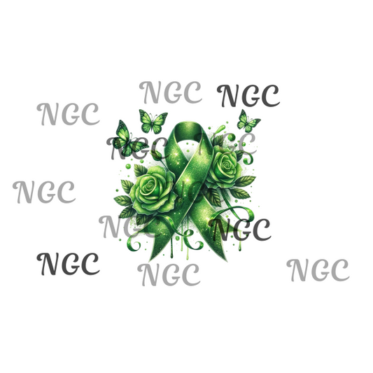 single decal awareness ribbon green