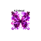 decal pink and purple smokey butterfly