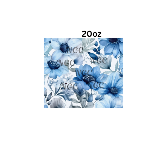 20oz blue flowers