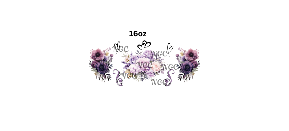 16oz flowers with hearts