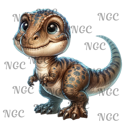 single 3x3 decal baby dragon brown