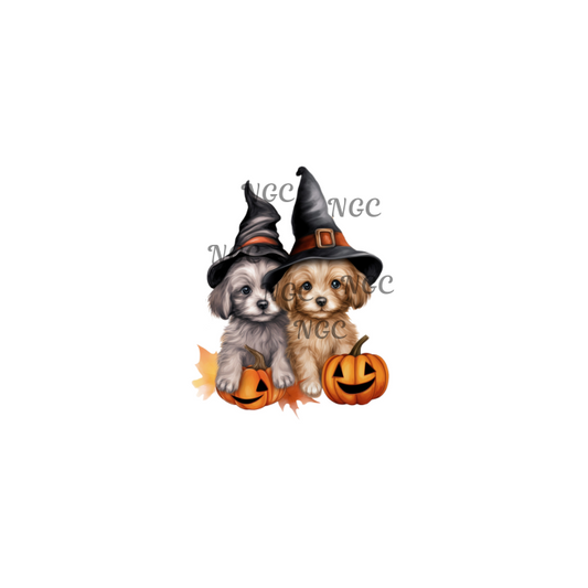 decal halloween puppies