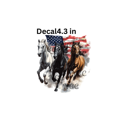 decal horses flag