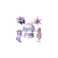 decal purple christmas elements 2.5in tall each