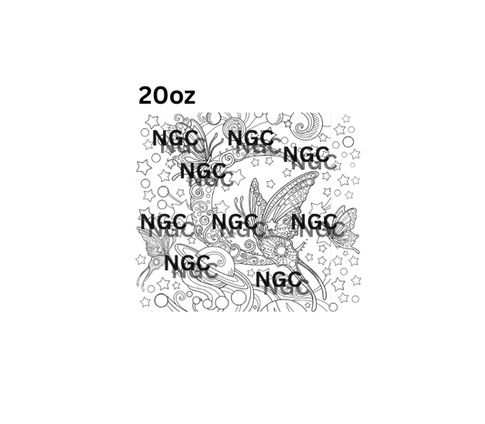 20oz celestical butterfly tooled