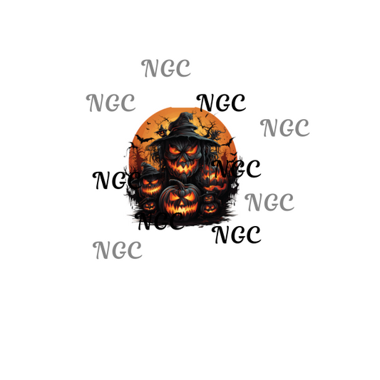 single decal scary halloween pumpkin