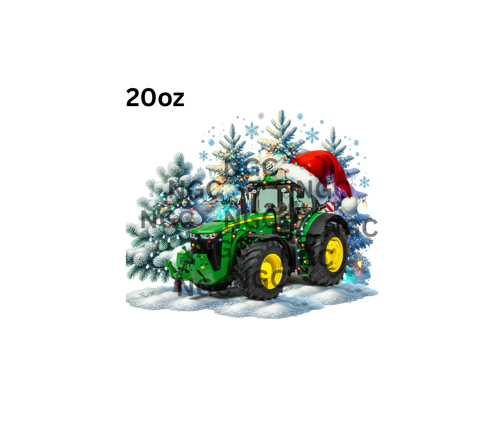 20oz christmas tractor