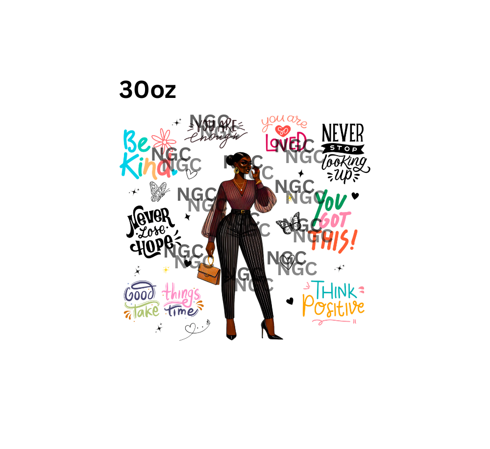 30oz positive melanin woman brown black