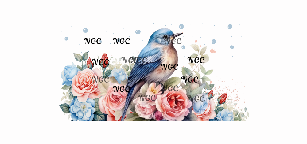 16 oz wrap bluejay on flowers