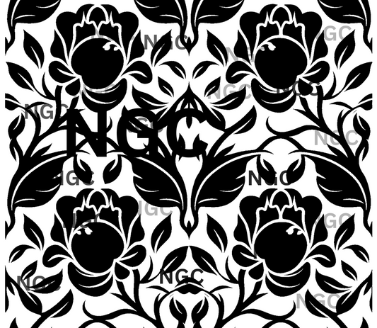 20oz wrap Black flower1