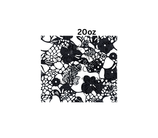 20oz black lace flowers