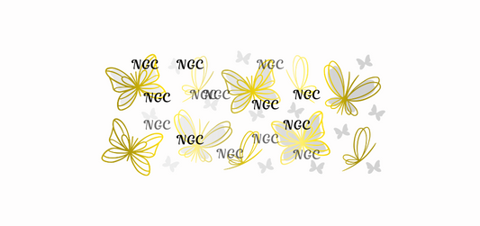 16 oz wrap gold ombre butterflies