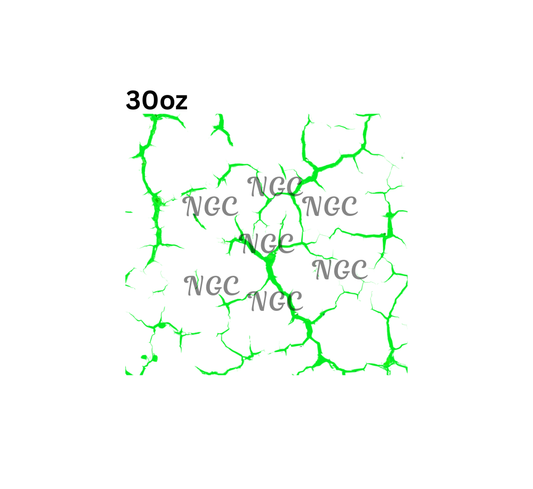 30oz bright green cracked glass
