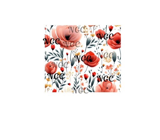 20oz wrap red poppys