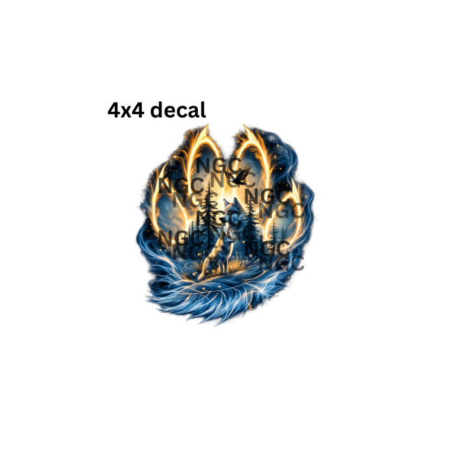 decal wolf paw